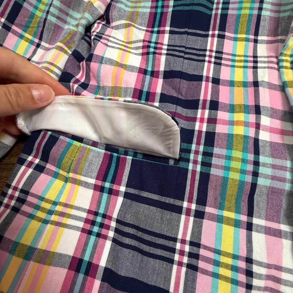 Tommy Hilfiger Boy's Plaid Blazer Size 14, Two Button, Long Sleeve, Lined Preppy - Picture 7 of 16